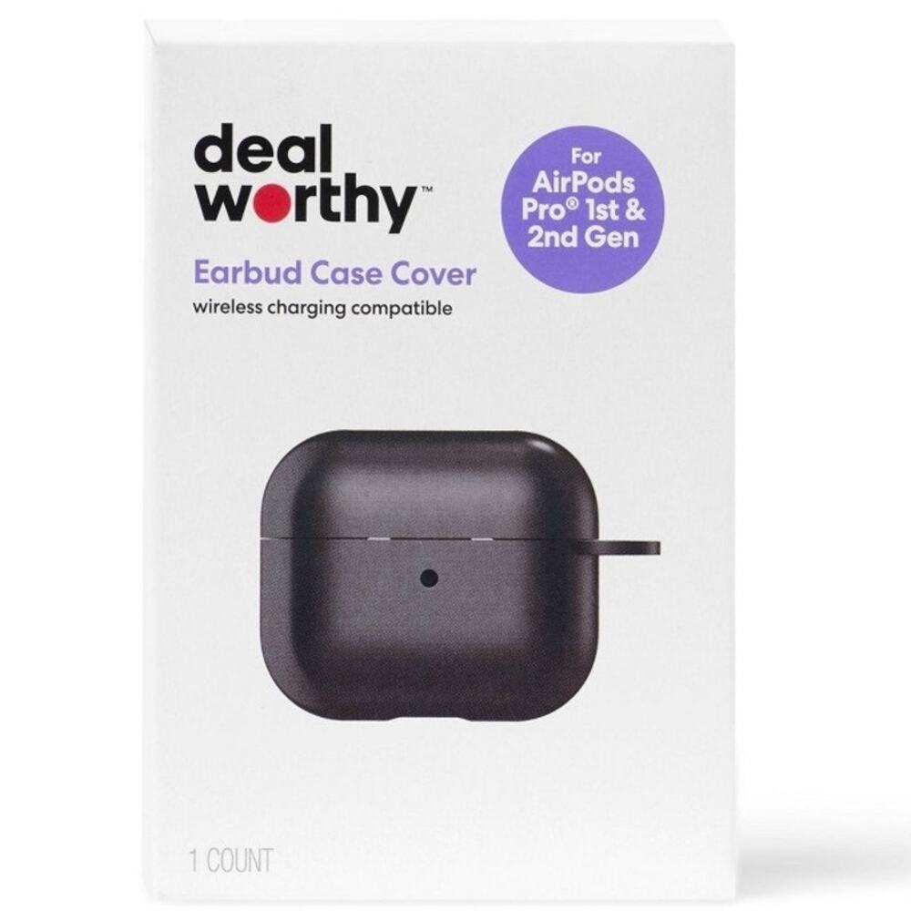 Dealworthy Silicone Case Cover for AirPods Pro (1/2 Generation) Case, Black